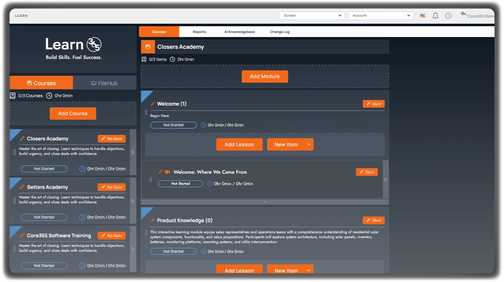 Centralized Learning & Knowledge Hub
